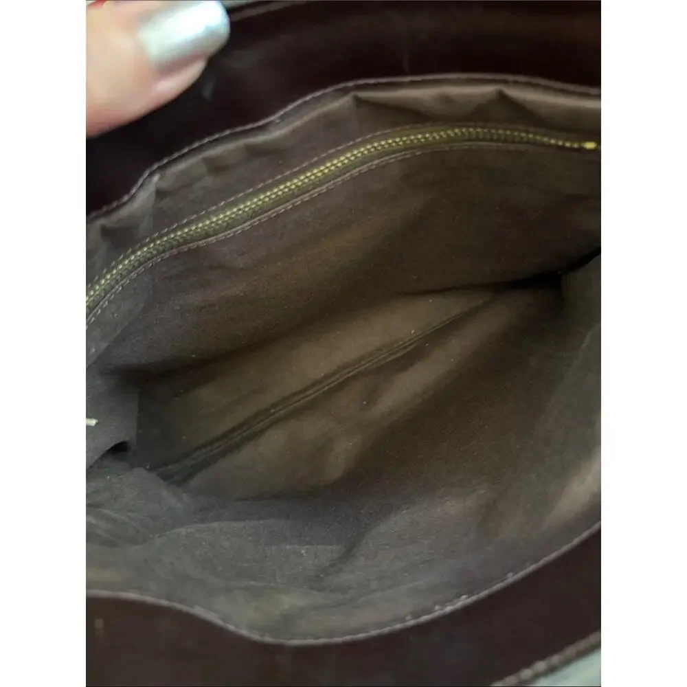 Vintage 70s/80s Salvatore Ferragamo Brown Suede Classic Boho Hippie Clutch Bag